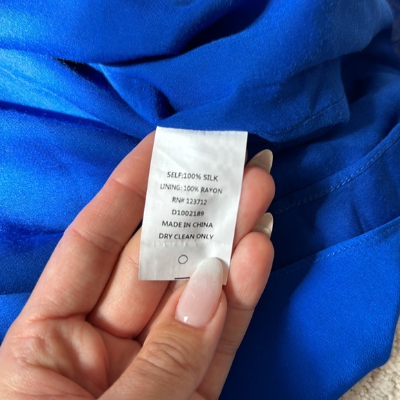 Rory Becca  100% silk blue mini dress. Perfect condition. Worn once. Size small. - Picture 8 of 9